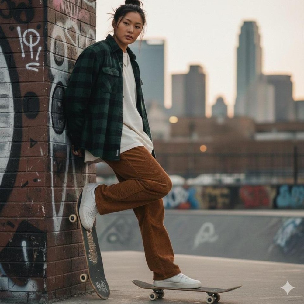 PacSun Brown Corduroy Jeans 90s Skater Baggy Straight Leg‎ Earthcore Grunge Y2K